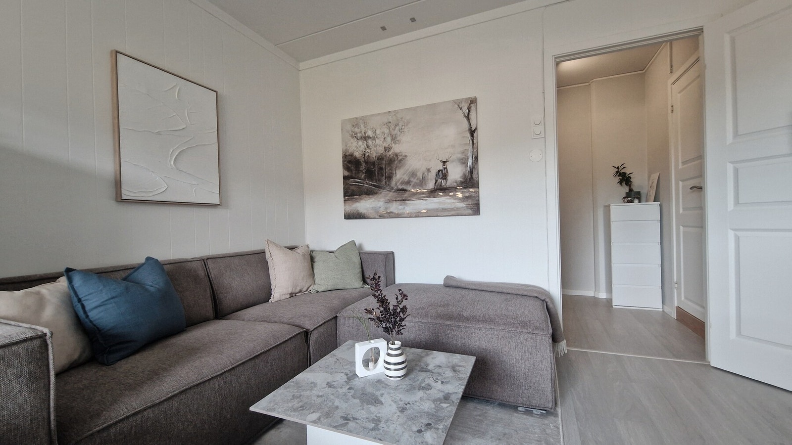 Naturlig sone for sofagruppe, stue bord og TV gruppe ovenfor Galleribilde
