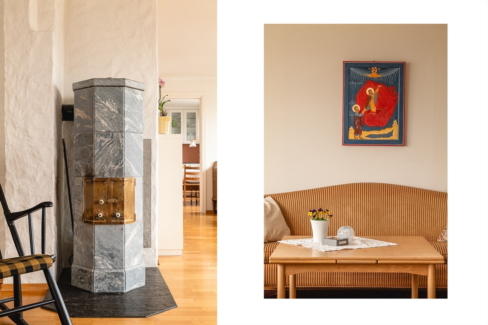 Detaljer stue. Legg merke til den lekre klebersteinsovnen! Galleribilde