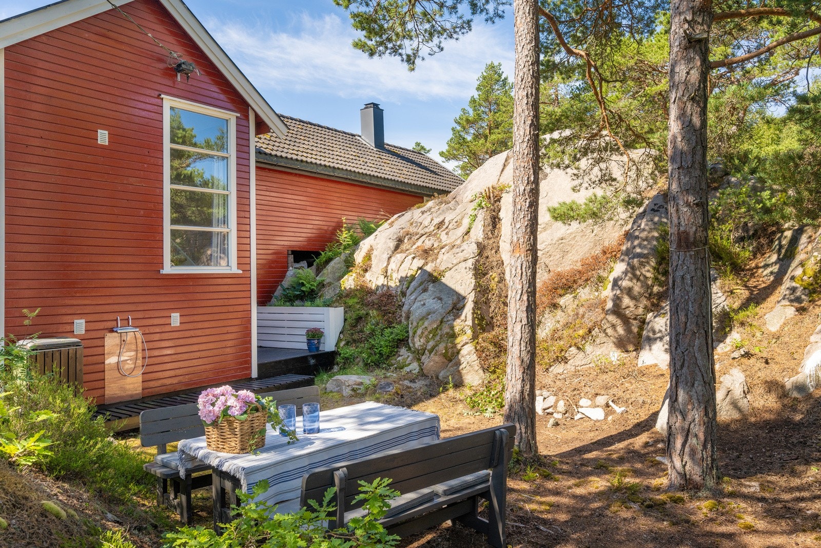 Naturtomt med mulighet for lek og spill på baksiden av hytta Galleribilde
