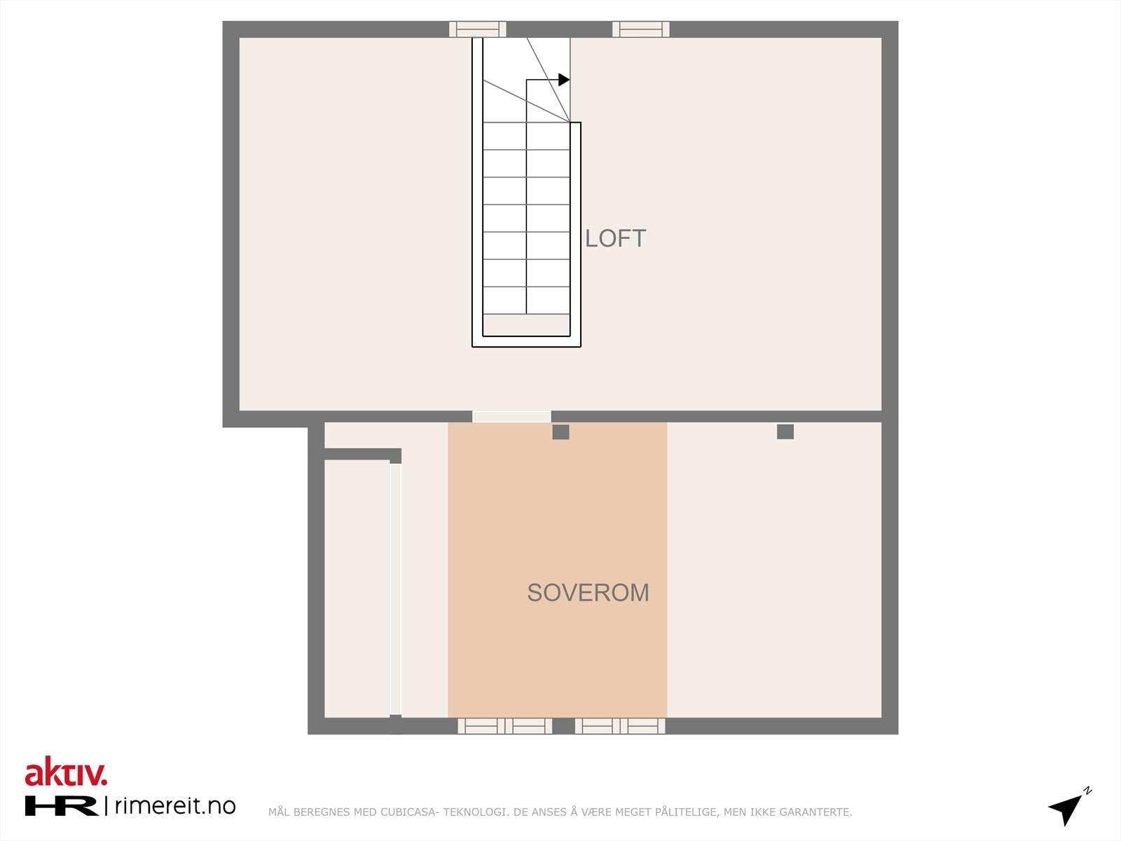 Plantegning loftsetasje Galleribilde