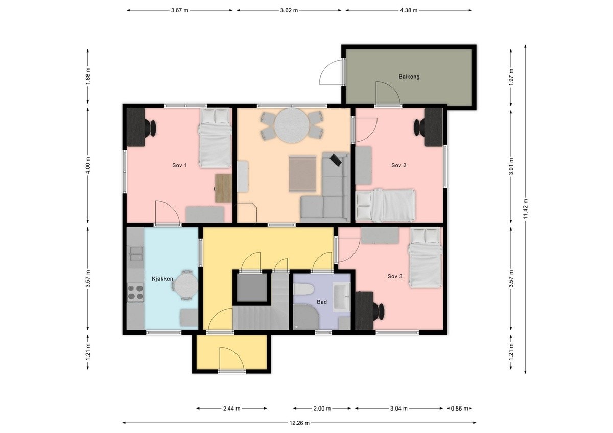Plantegning 1.etg Galleribilde