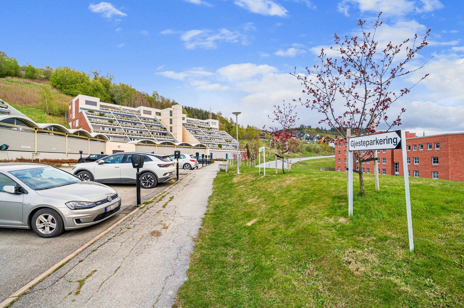 Gjesteparkering like utenfor bygget. Galleribilde
