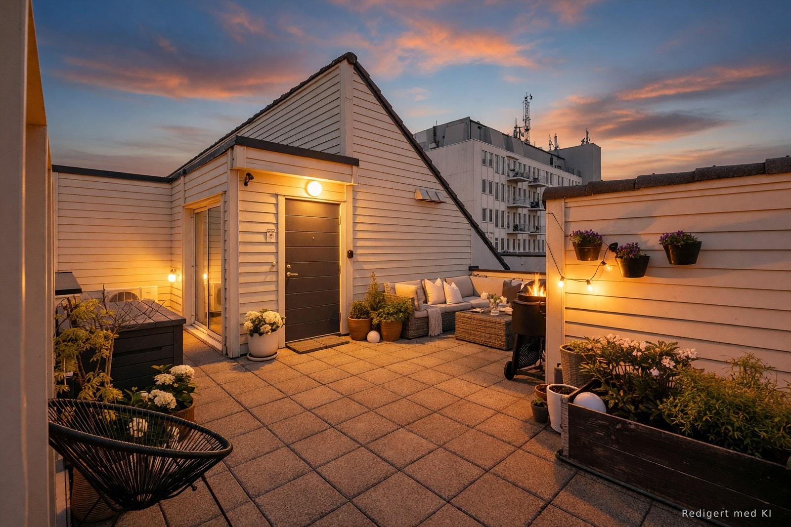Stor, skjermet terrasse på hele 35 kvm. Galleribilde