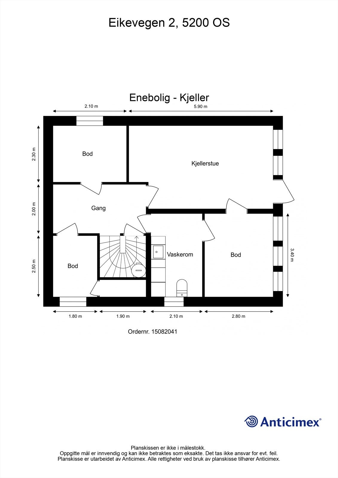 Planløsning under etasjen. Galleribilde