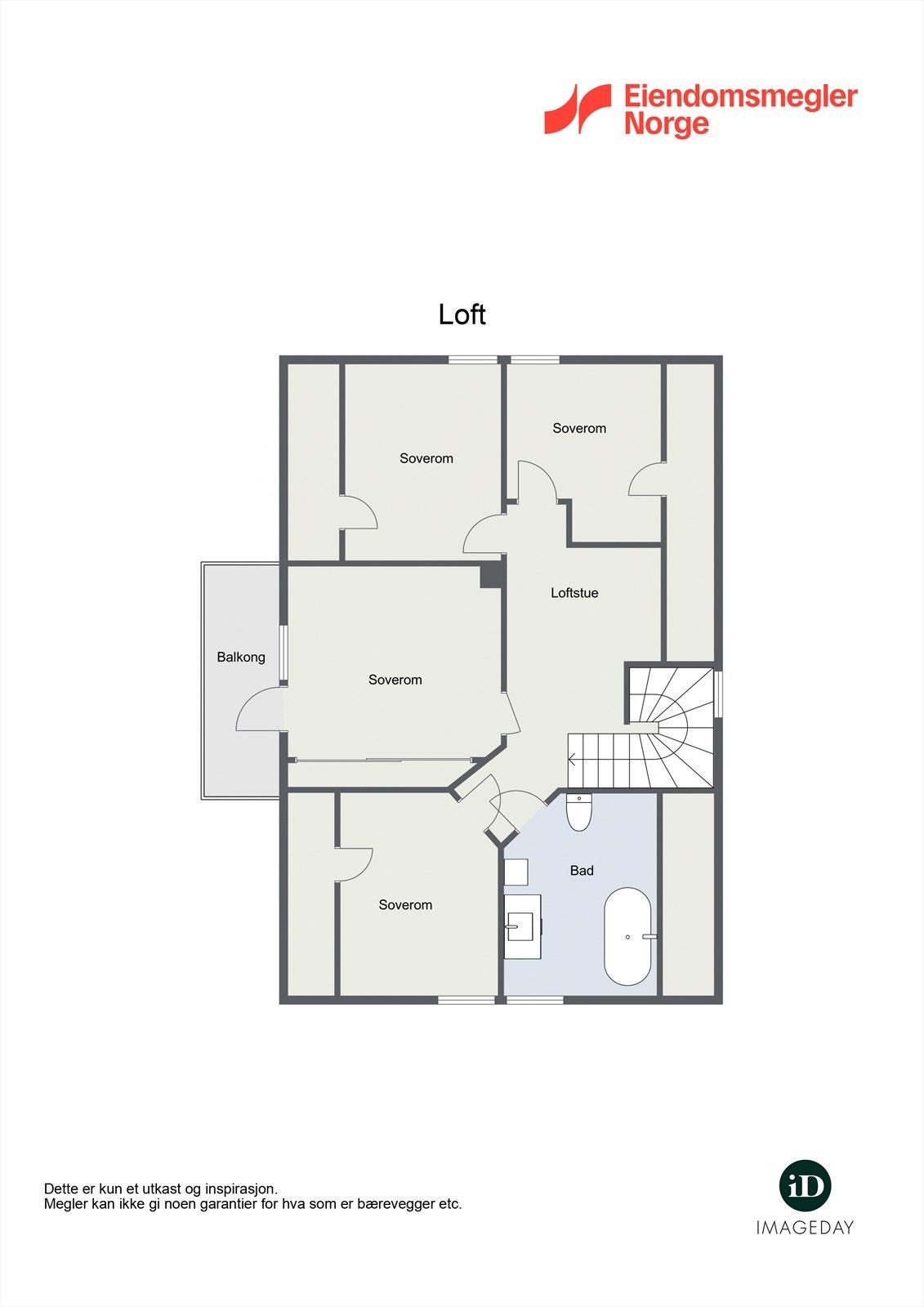 Plantegning av loftsetasjen Galleribilde