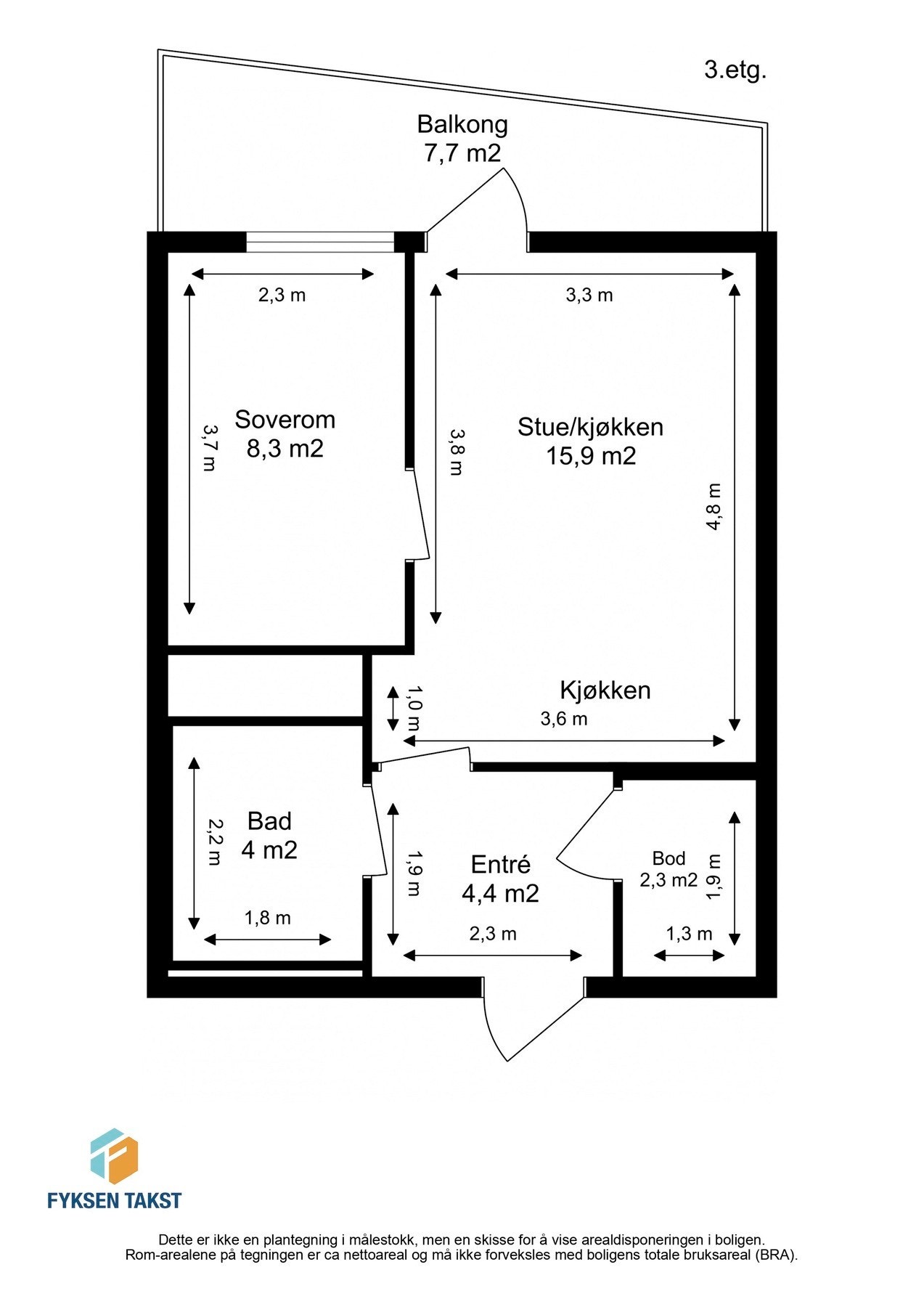 Målsatt planskisse. Galleribilde