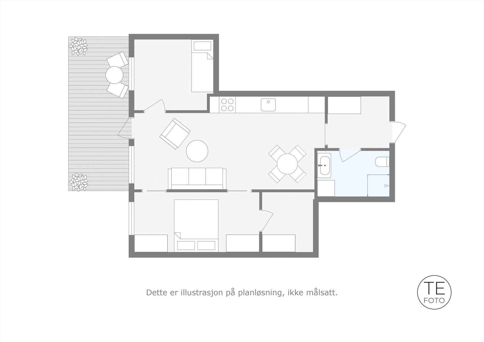 Plantegning over leiligheten Galleribilde