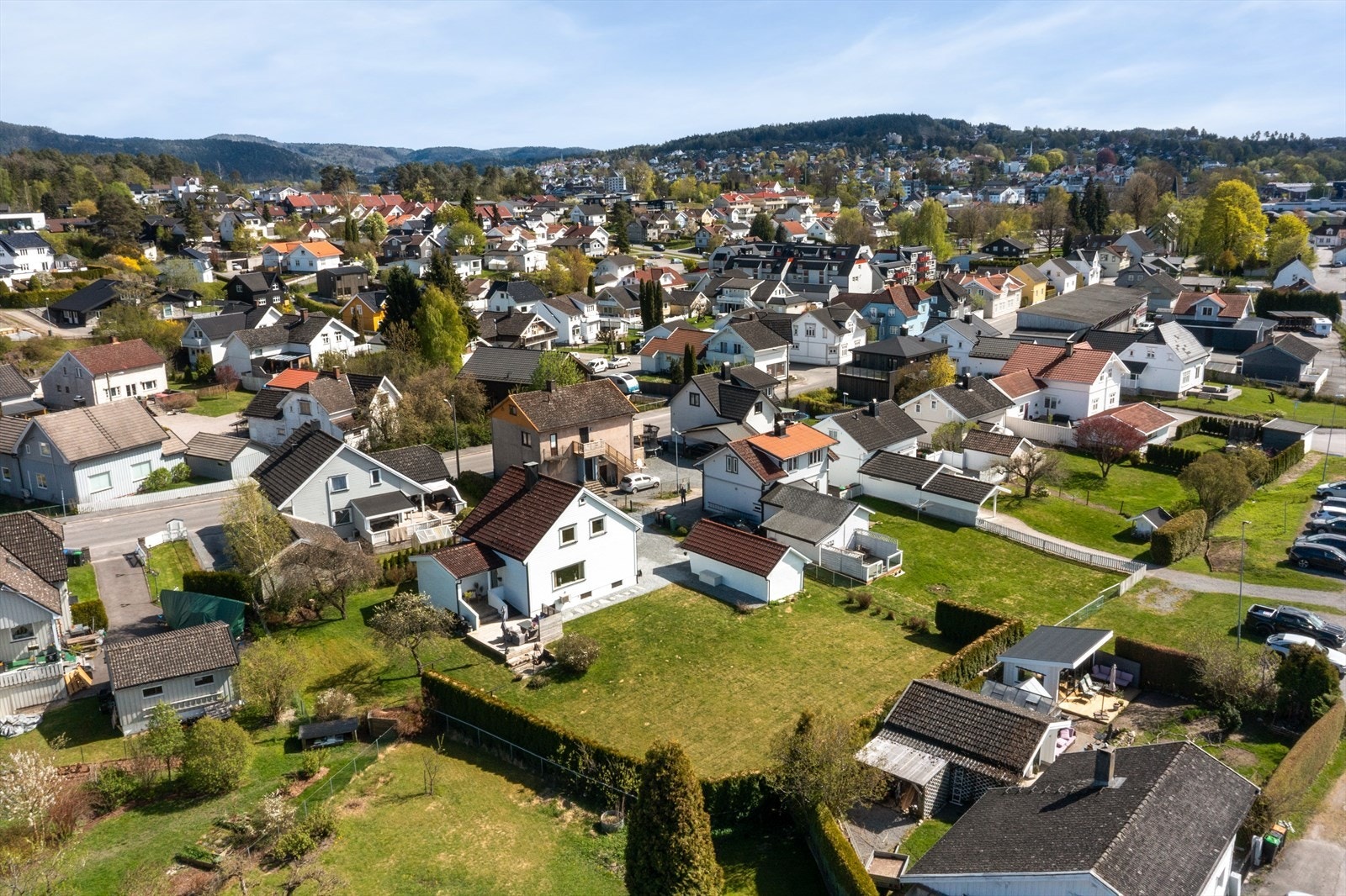 Oversikt over det barnevennlige nabolaget på Vestsiden i Porsgrunn. Galleribilde