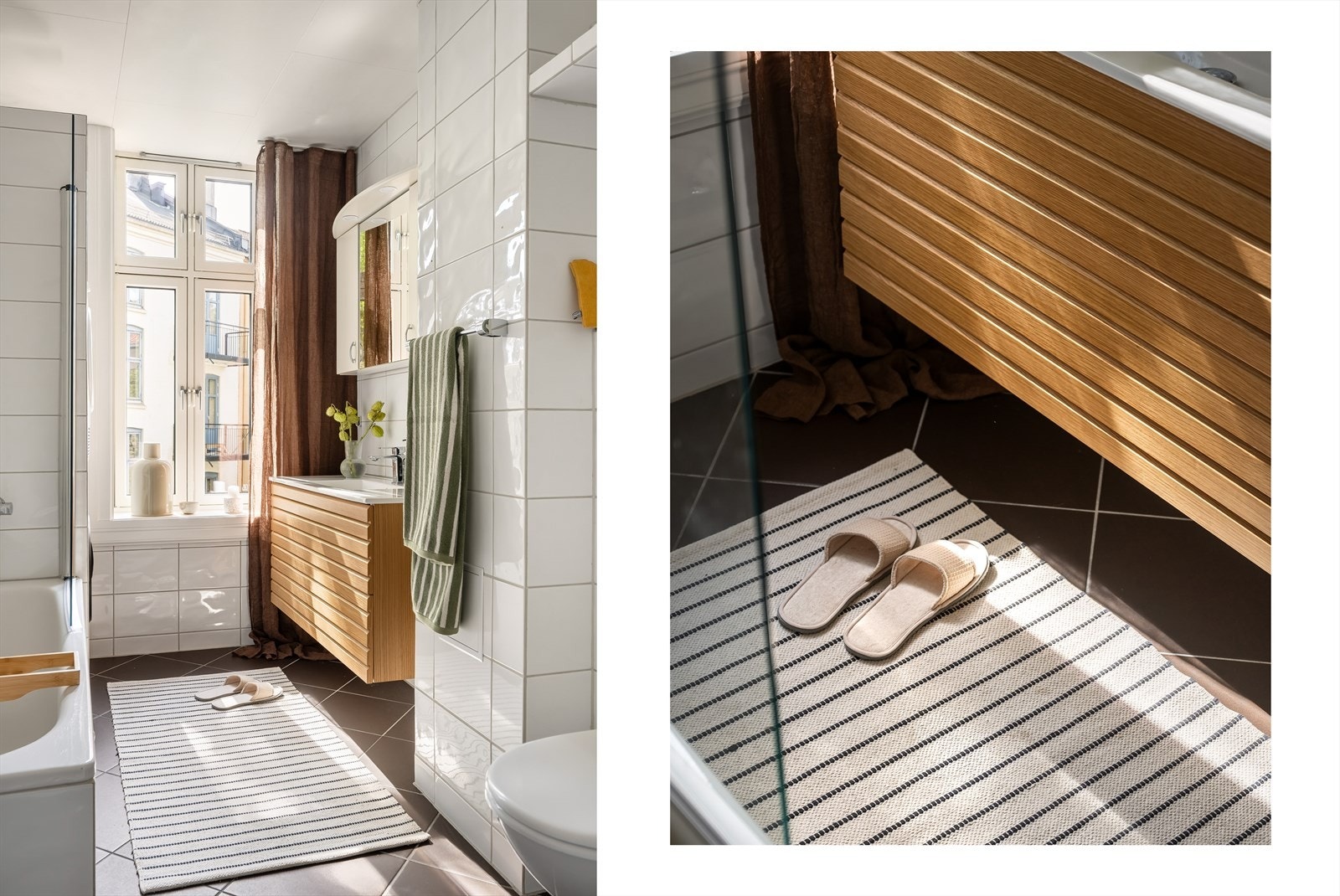 Badet har varmekabler i gulv. Galleribilde