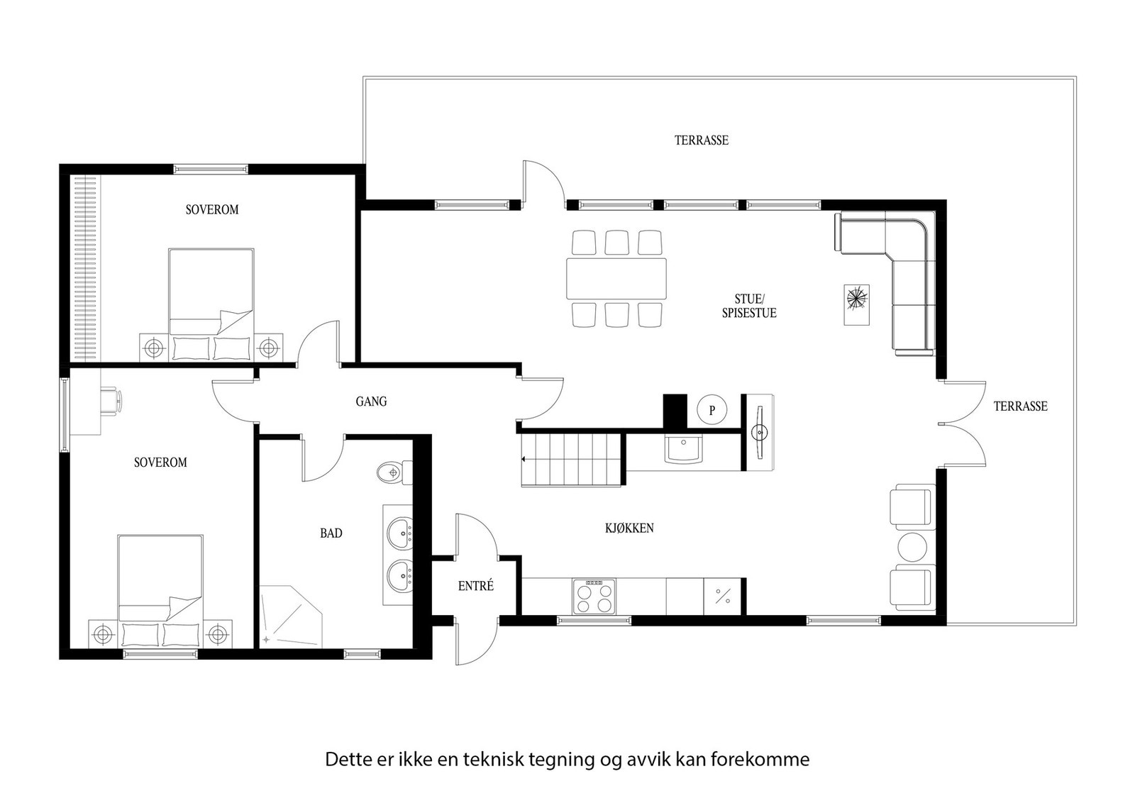 Planløsning 1. etg Galleribilde