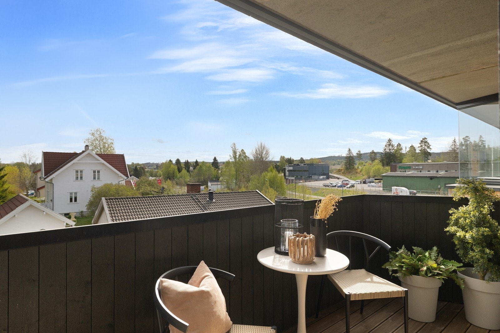 Utsynes fra balkongen er trivelig. Galleribilde