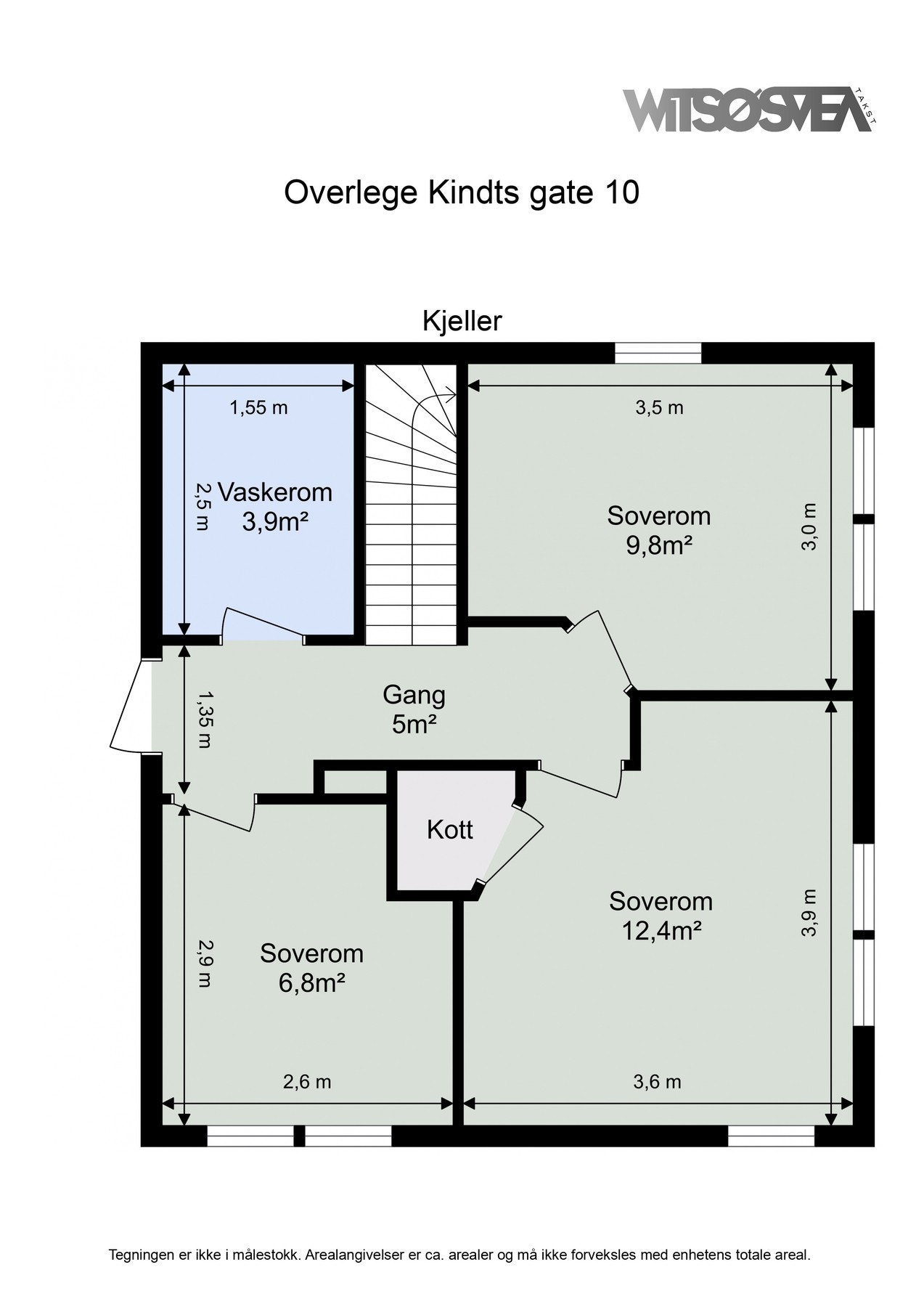 Målsatt planskisse kjeller. Galleribilde
