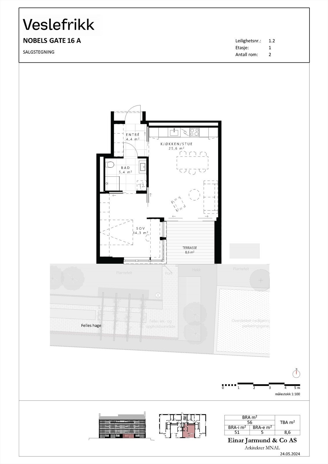 Leilighet 1.2 prospekttegning, avvik kan forekomme. Galleribilde