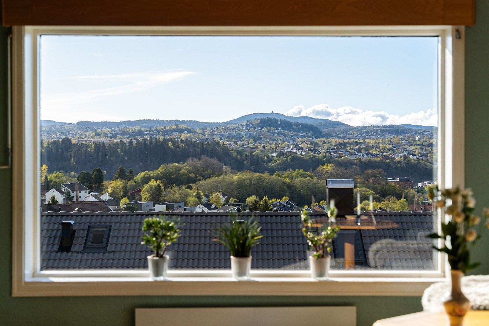 Den langstrakte, naturskjønne utsikten blir som et vakkert, levende bilde i stuen. Galleribilde