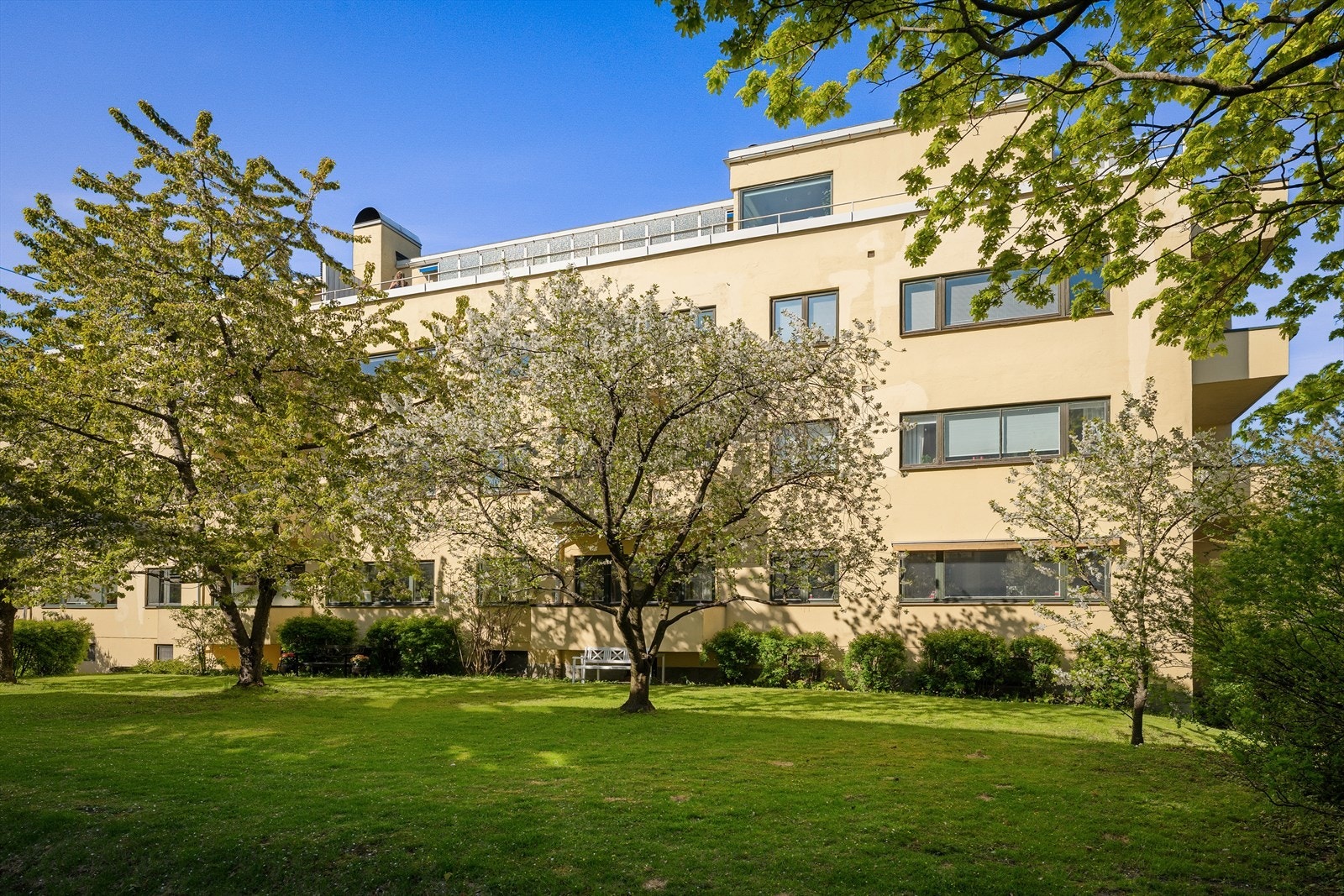 Beliggenheten er tilbaketrukket og skjermet, i et av byens mest attraktive og ærverdige ambassadestrøk. Galleribilde