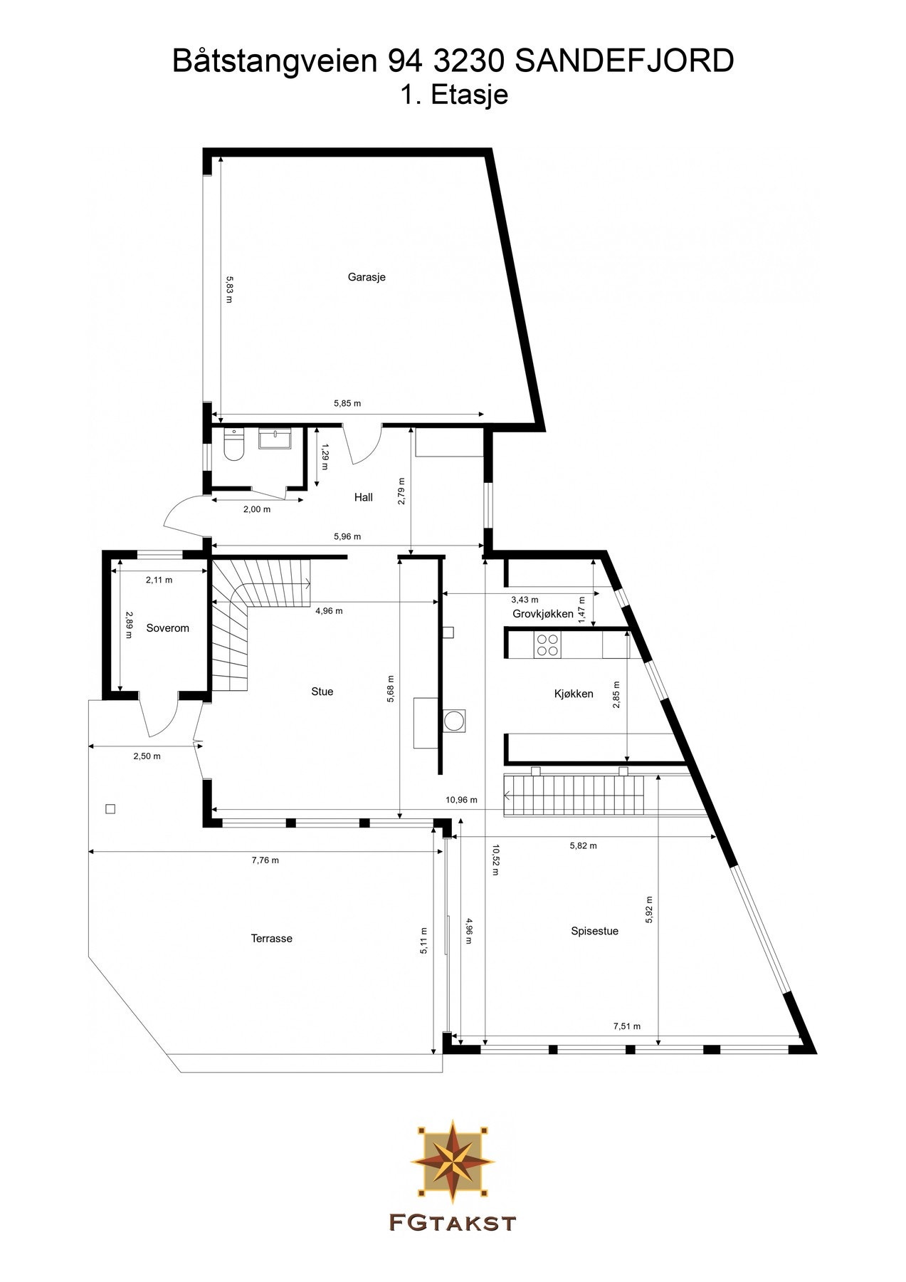 Gjør deg kjent med planløsningen i hovedetasjen Galleribilde