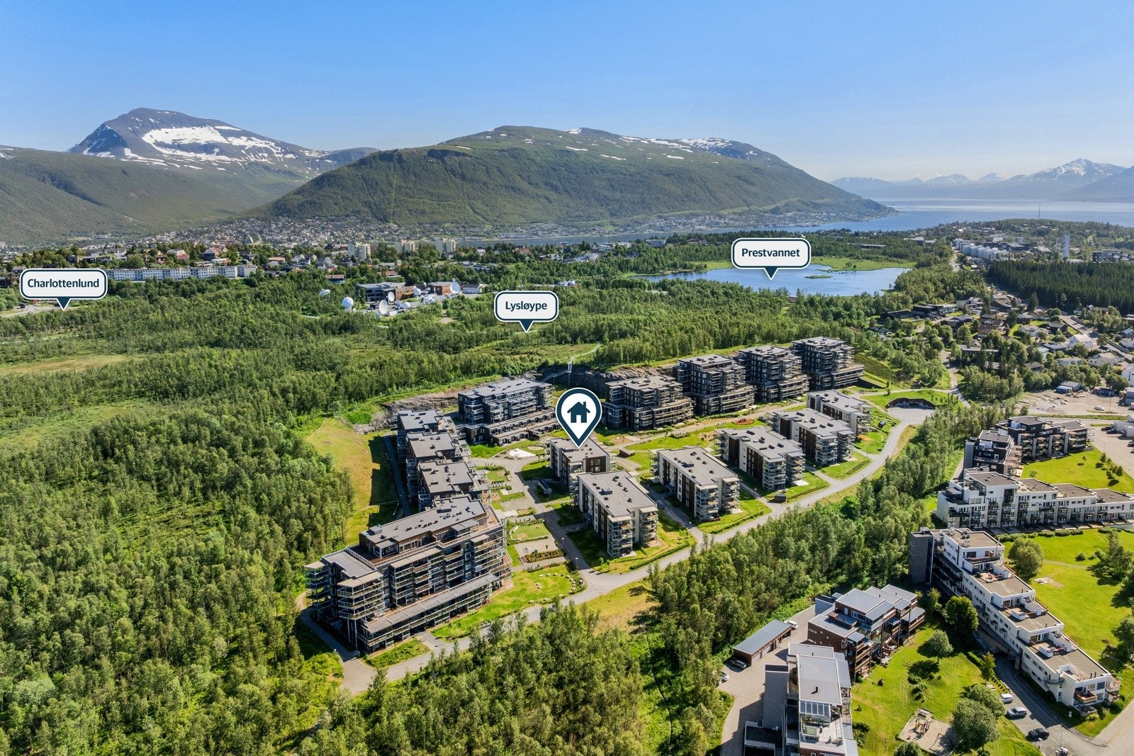 Utmerket beliggenhet på etterspurte Workinntoppen. Workinntoppen er kjent for å være et av de mest attraktive områdene i Tromsø. Galleribilde
