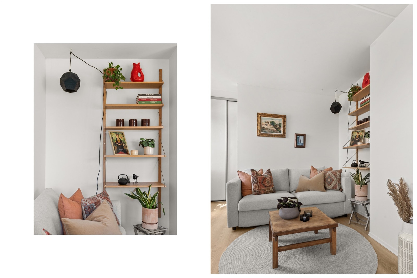 Leilighetens overflater ble nylig malt i en dus og lett farge. Galleribilde