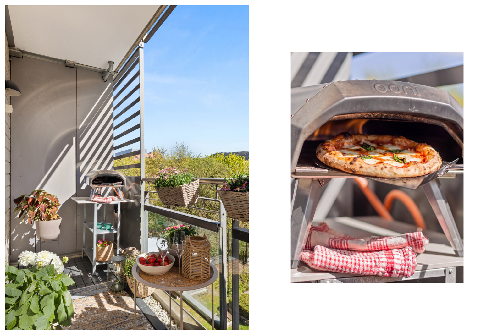 Det er tillatt med elektrisk grill eller gassgrill på balkongen. Galleribilde