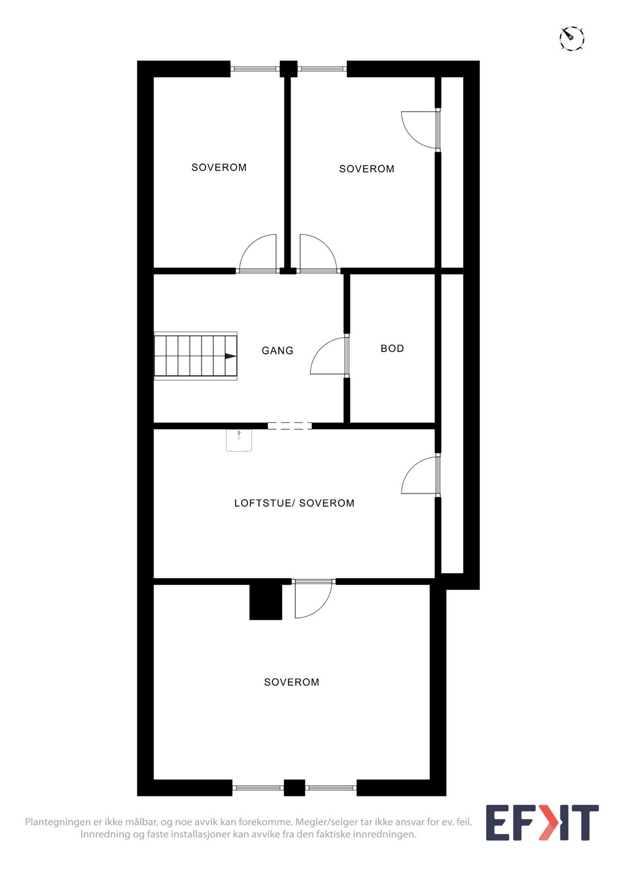 2D plantegning - Loftsetasje Galleribilde