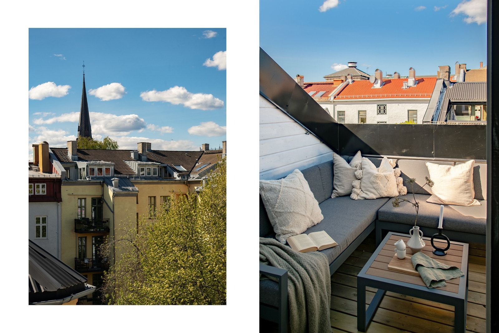 Terrassen er vendt mot rolig bakgård - et herlig pusterom i en ellers pulserende storby. Galleribilde