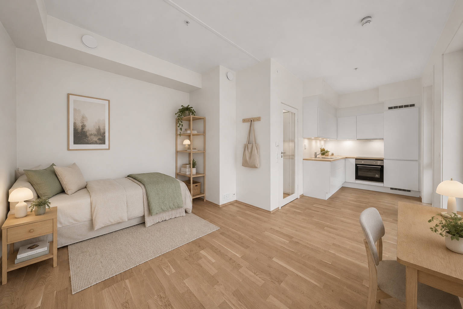 Planløsningen gir også mulighet for en praktisk sovealkove. Galleribilde