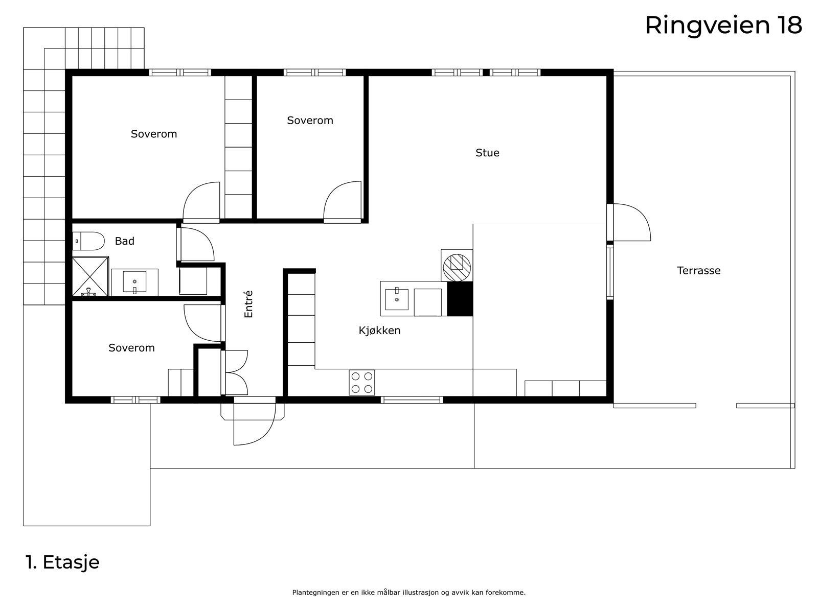 Plantegning 1. etasje Galleribilde
