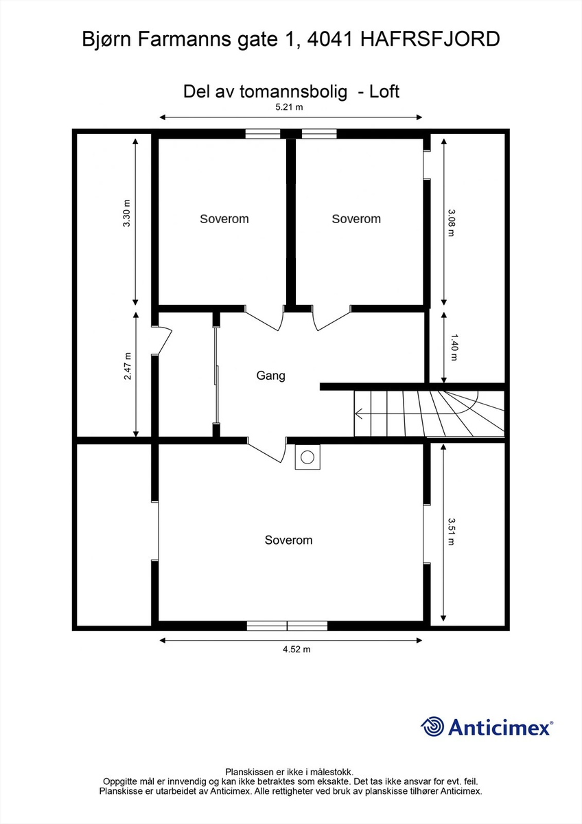 Plantegning loft Galleribilde