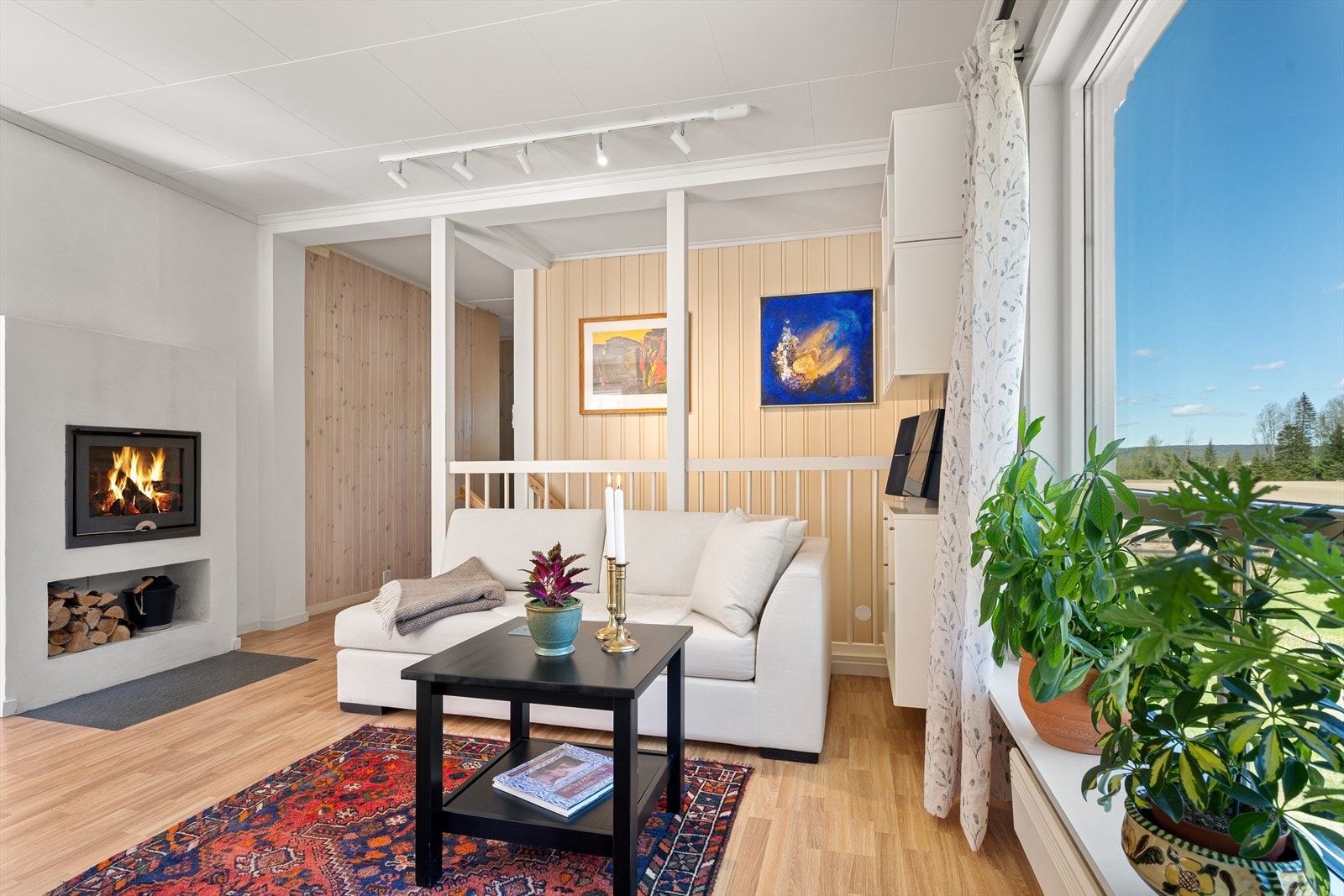 Stuen har en naturlig inndeling i ulike soner. Galleribilde