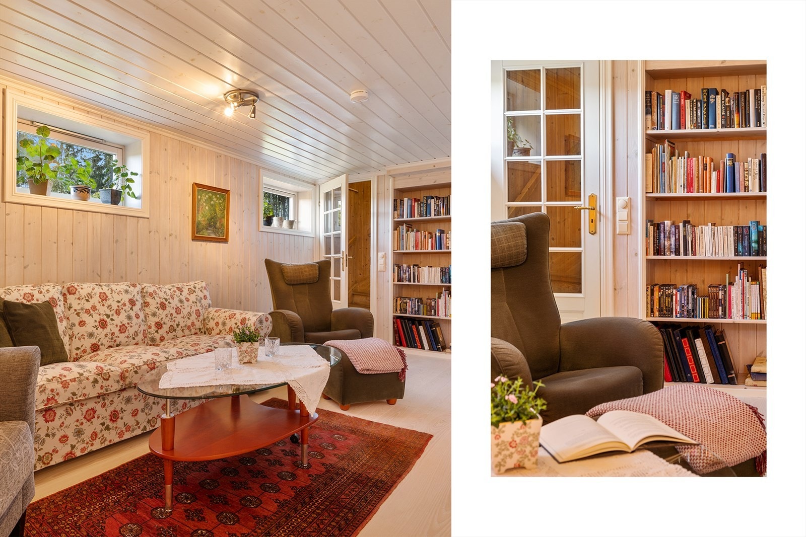 Kjellerstuen er et lunt og koselig rom, ideelt som en ekstra TV-stue eller lekerom. Galleribilde