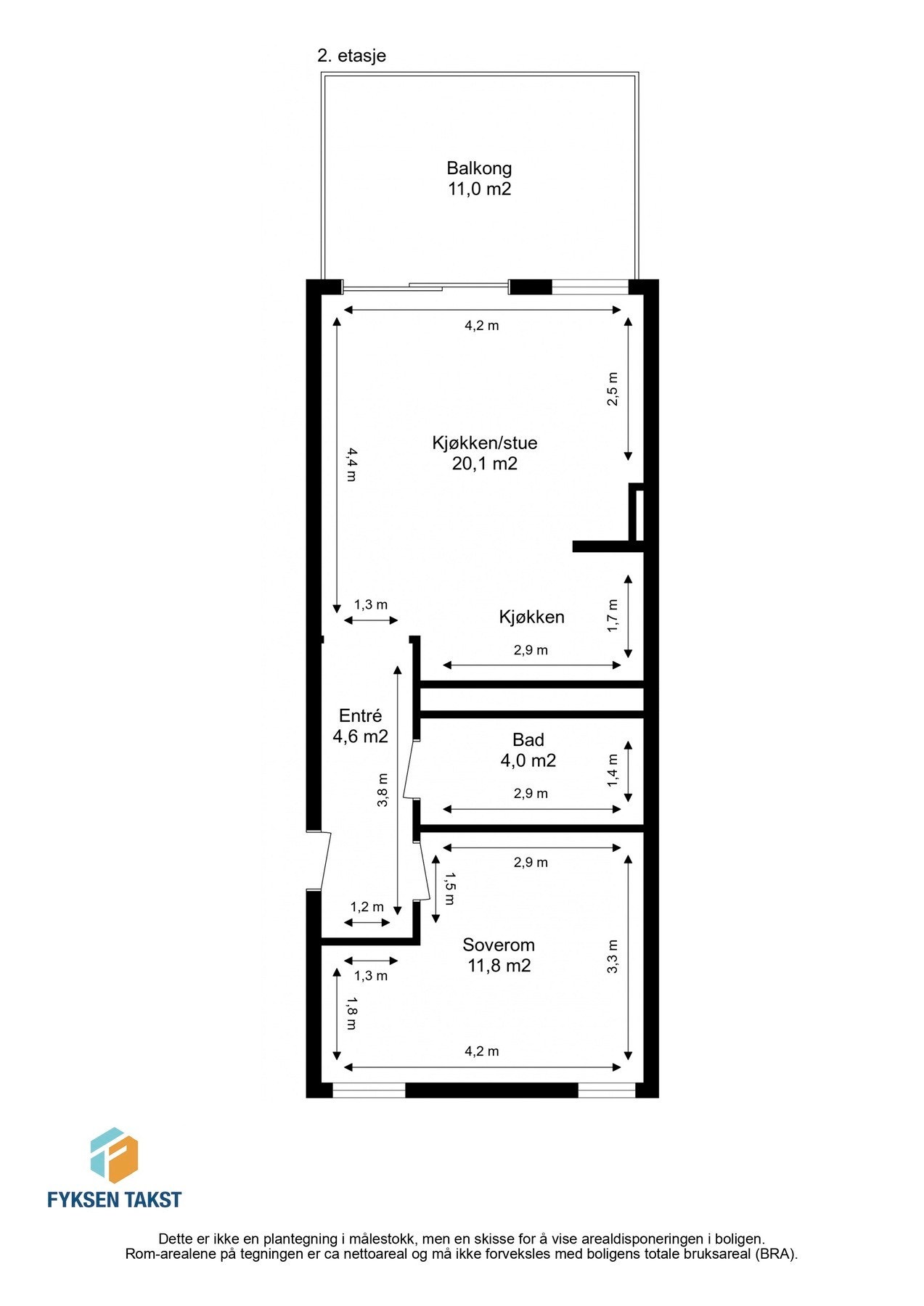 Målsatt plantegning. Galleribilde