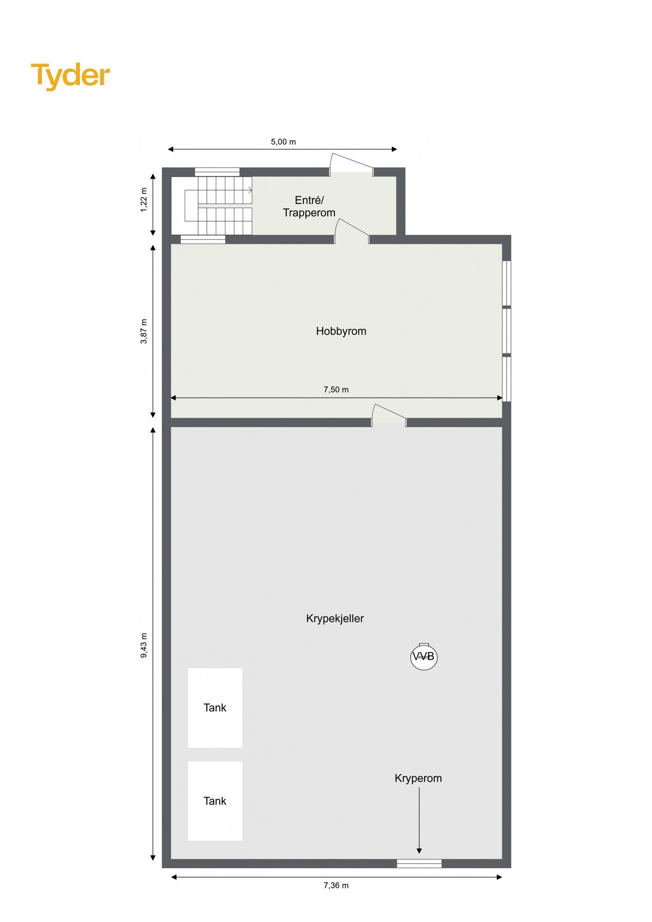 Plantegning underetasje Galleribilde