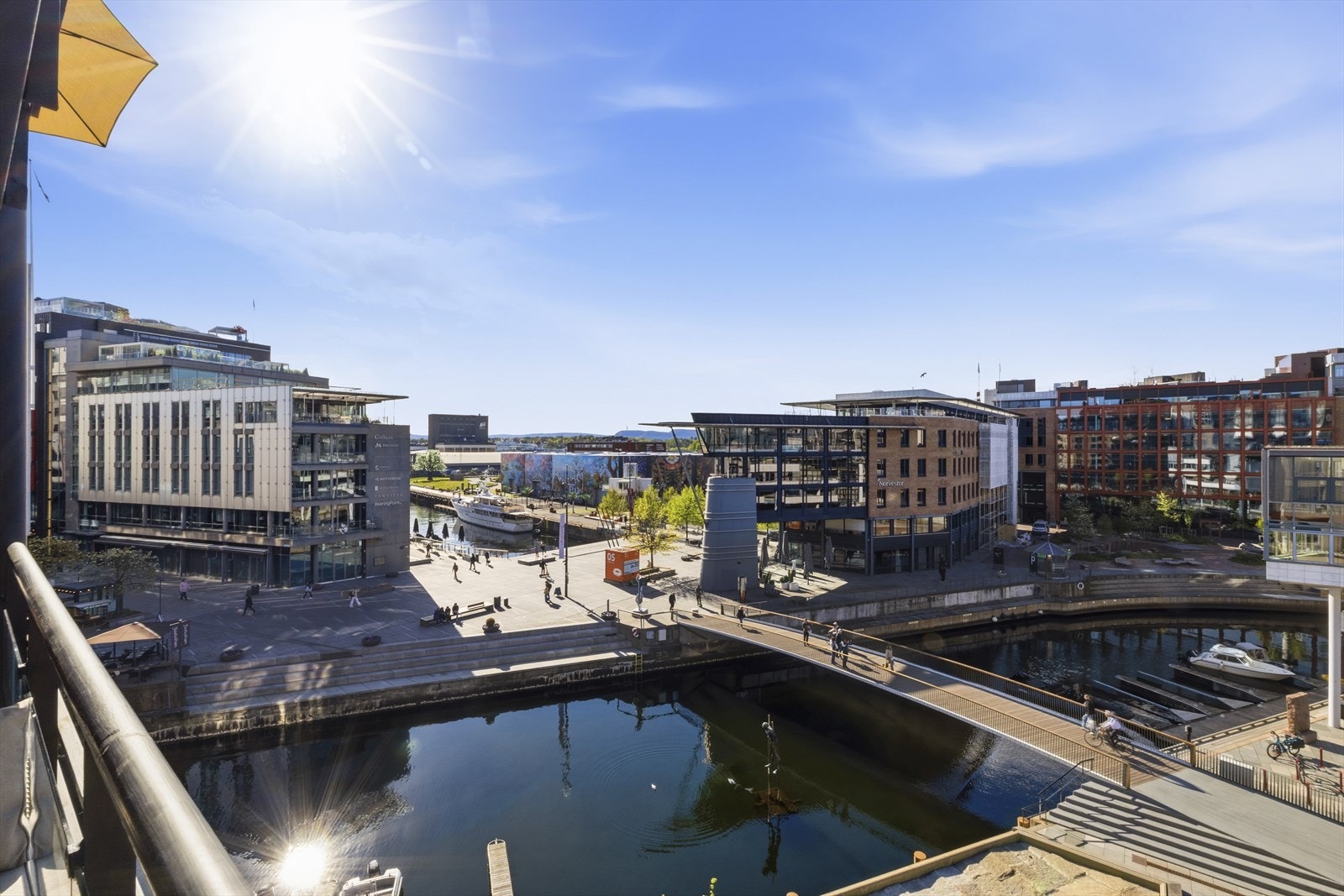 Utsikt mot kanalen og Tjuvholmen. Galleribilde