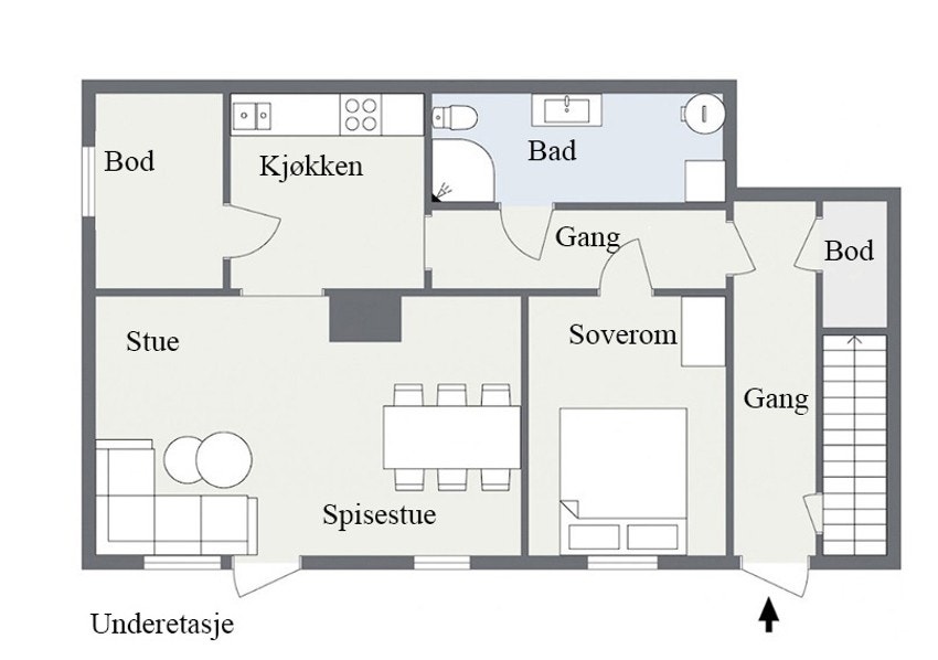 Planskisse underetasje.