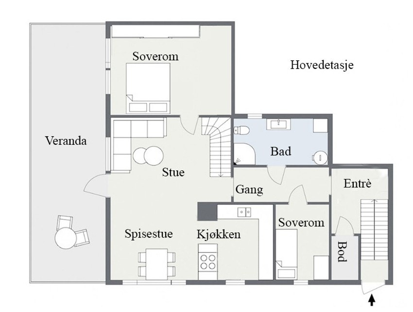 Planskisse hovedetasje.