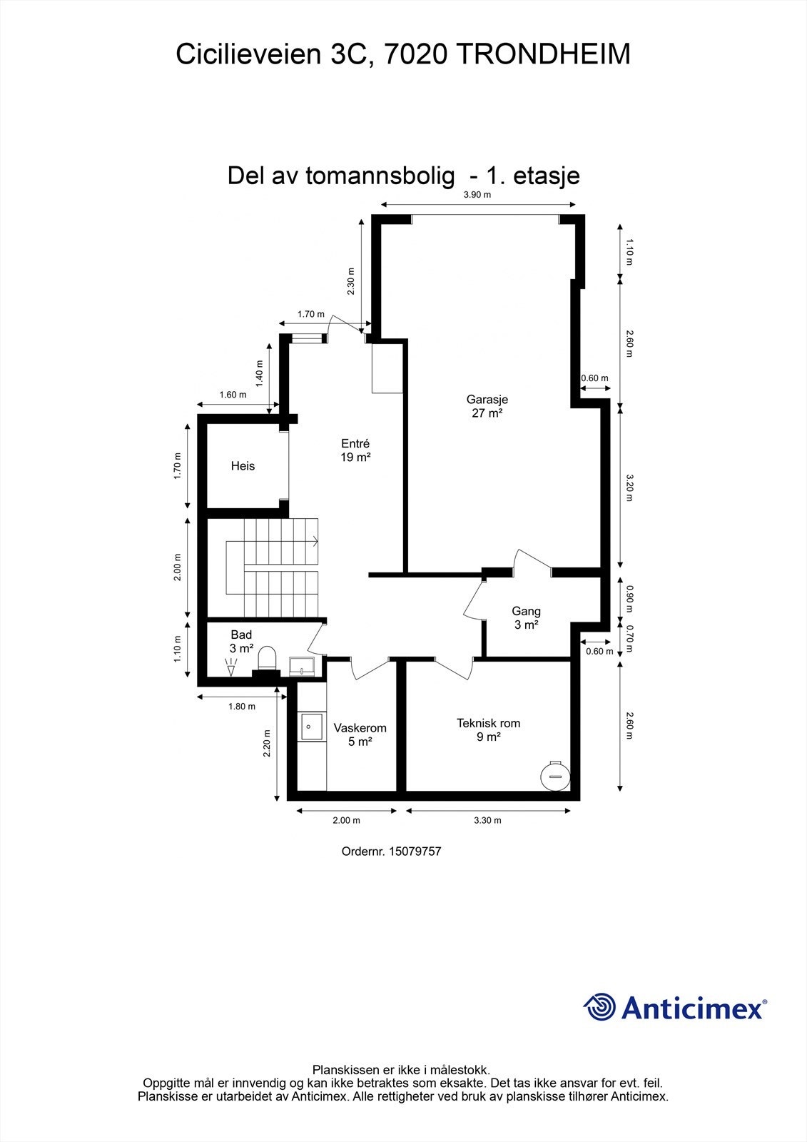 Planskisse 1. etasje. Galleribilde