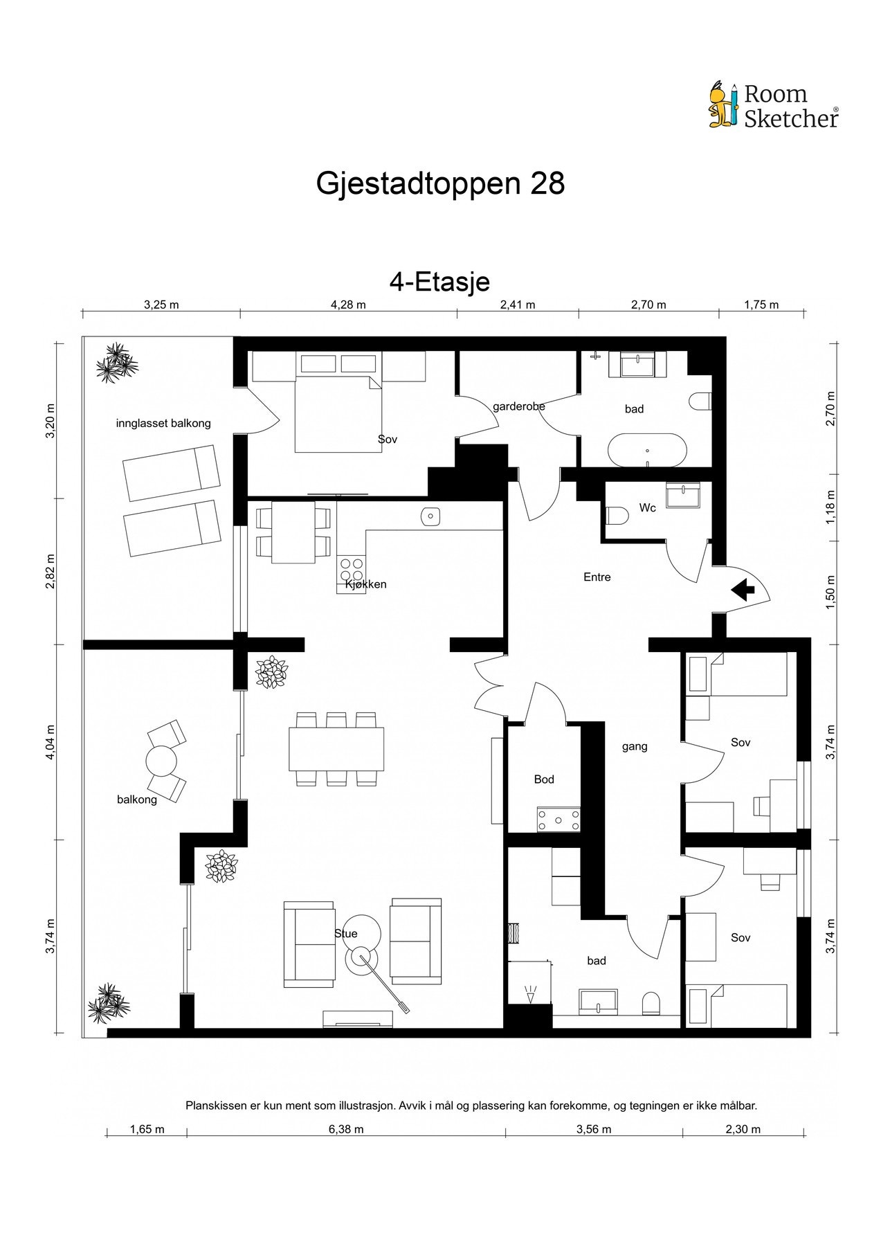 Plantegning -
Gjestadtoppen 28 Galleribilde