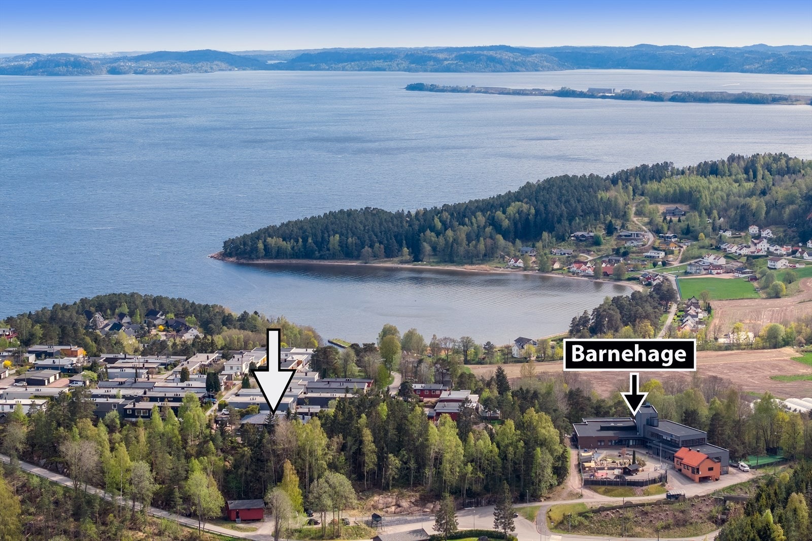 Kort vei til barnehage osv Galleribilde