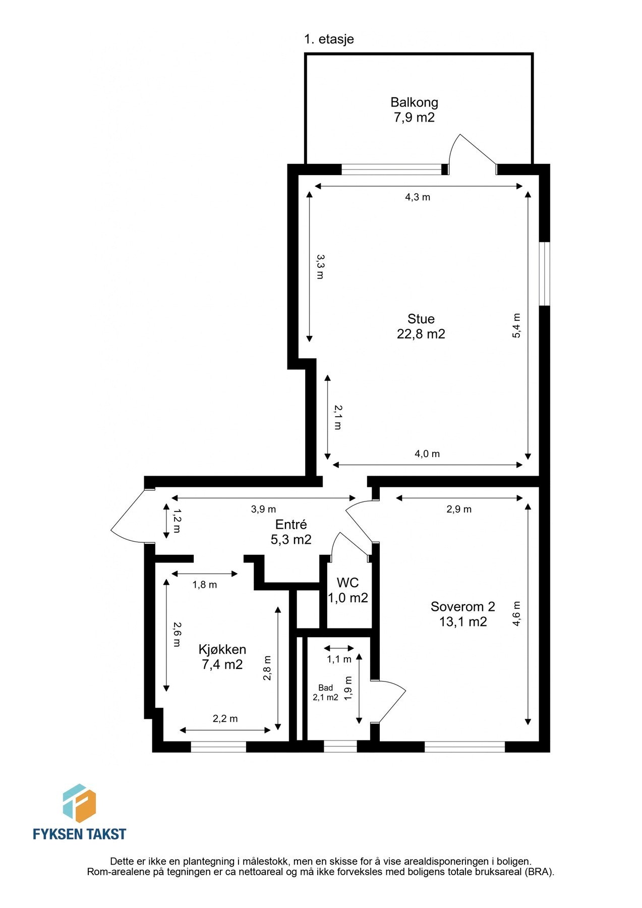 Målsatt planskisse. Galleribilde