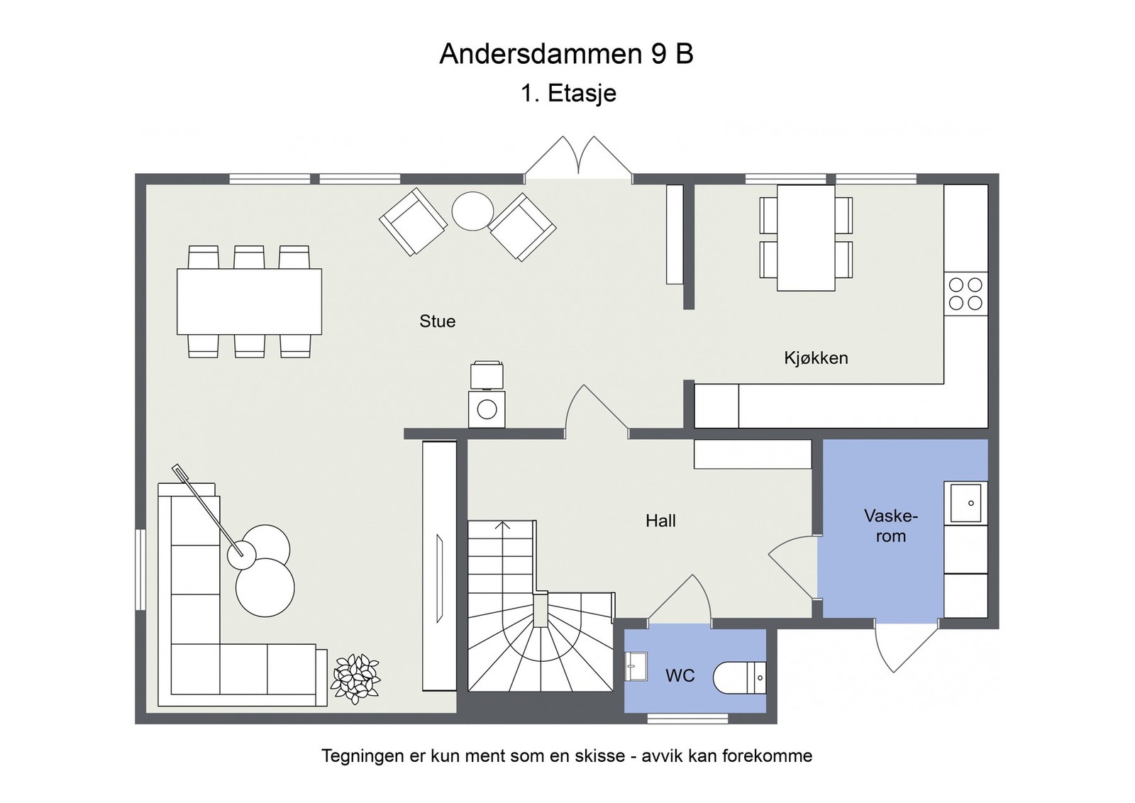 Plantegning 1. etasje. Galleribilde