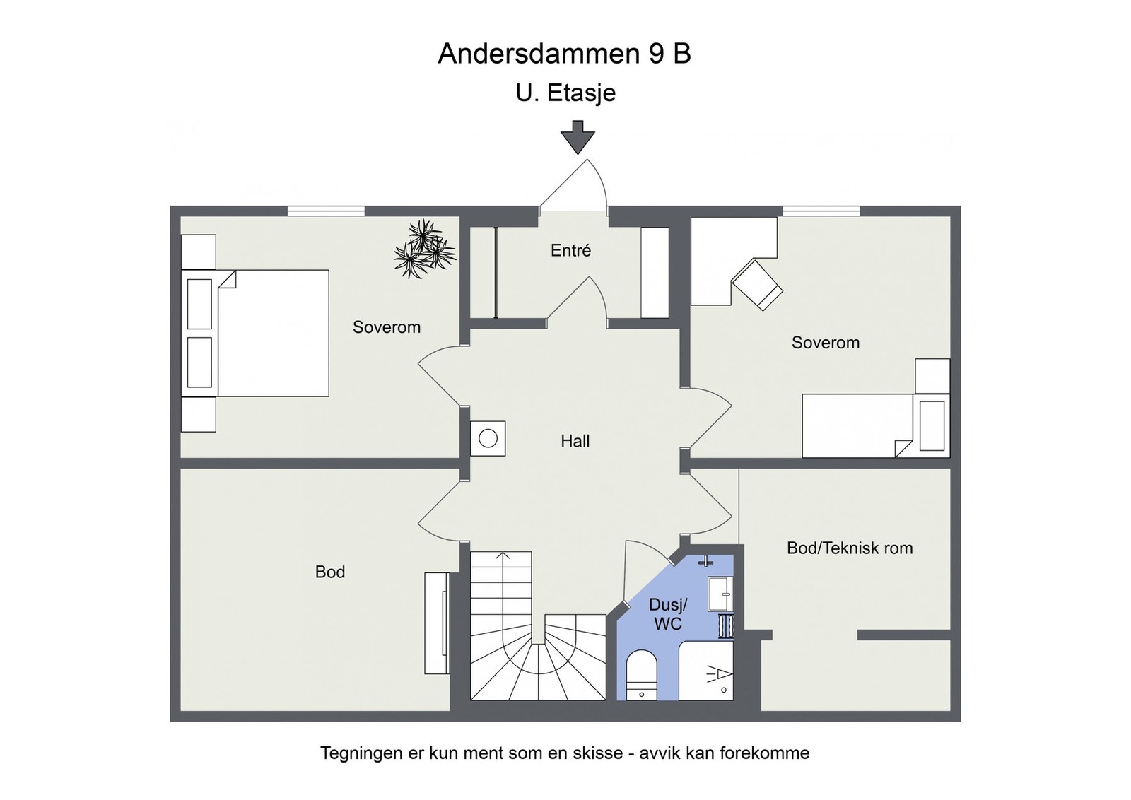 Plantegning underetasje. Galleribilde
