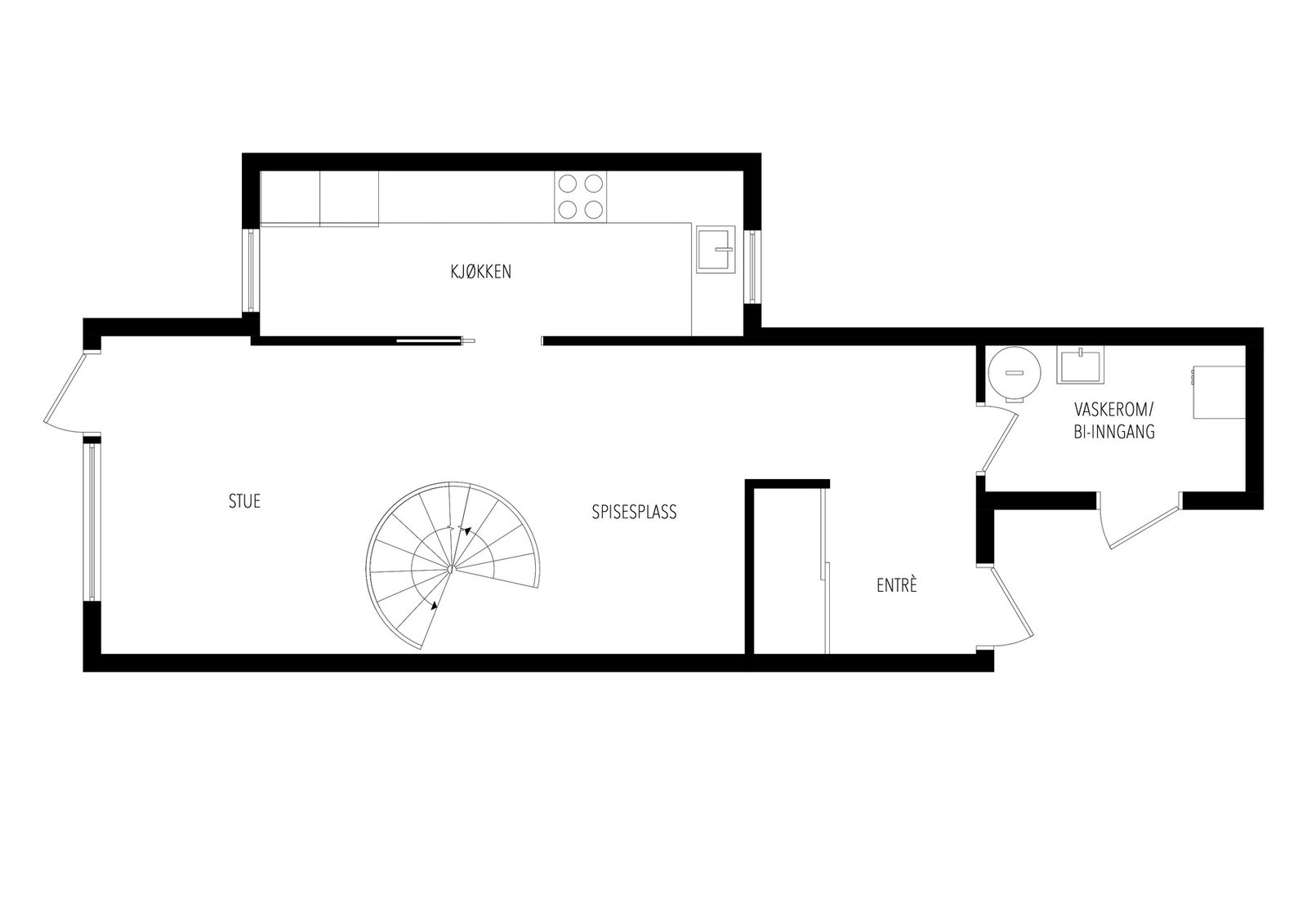 Plantegning første etasje. Galleribilde