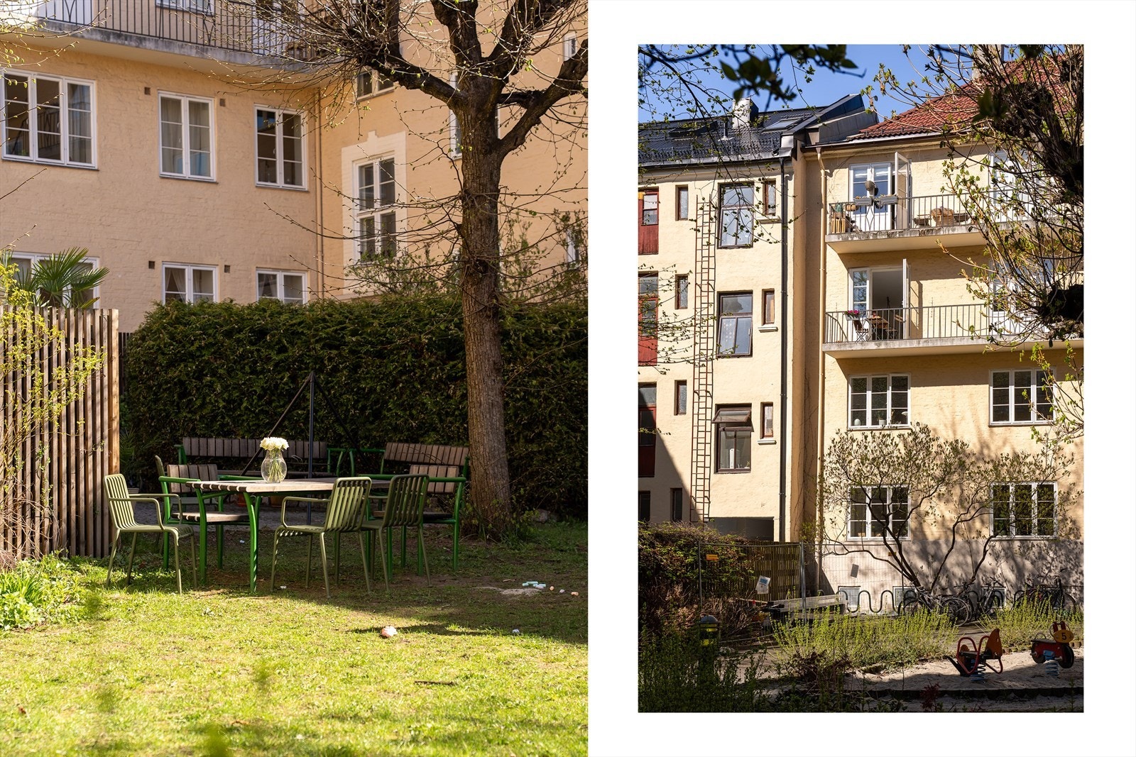Borettslaget har en skjermet og pent opparbeidet bakgård med sittegrupper Galleribilde