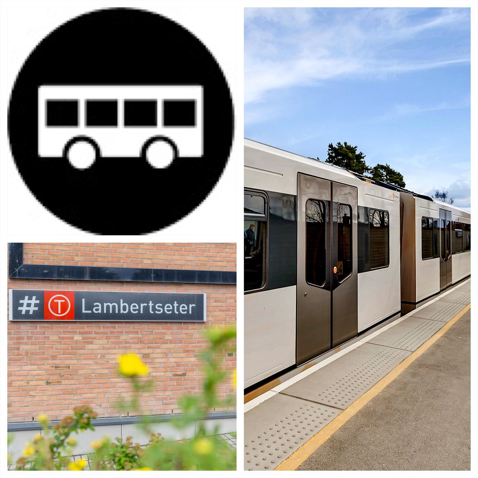 Umiddelbar nærhet til offentlig kommunikasjon ved Lambertseter senter. Galleribilde