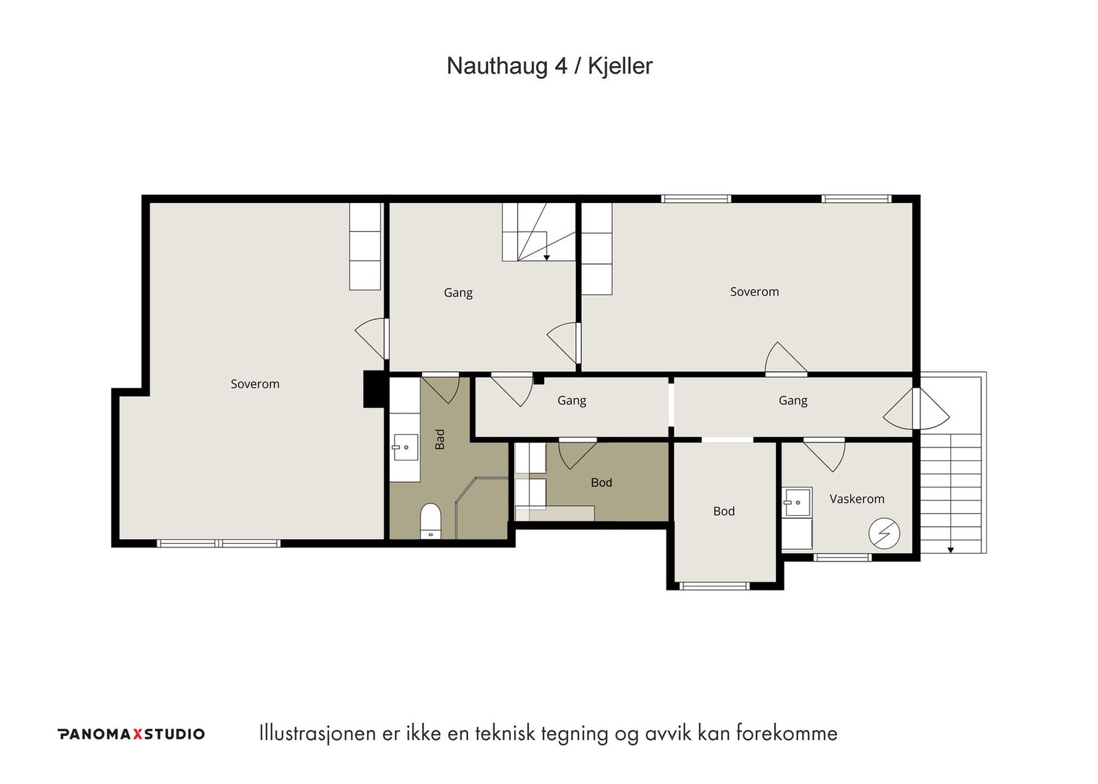 Plantegning for kjeller. Galleribilde