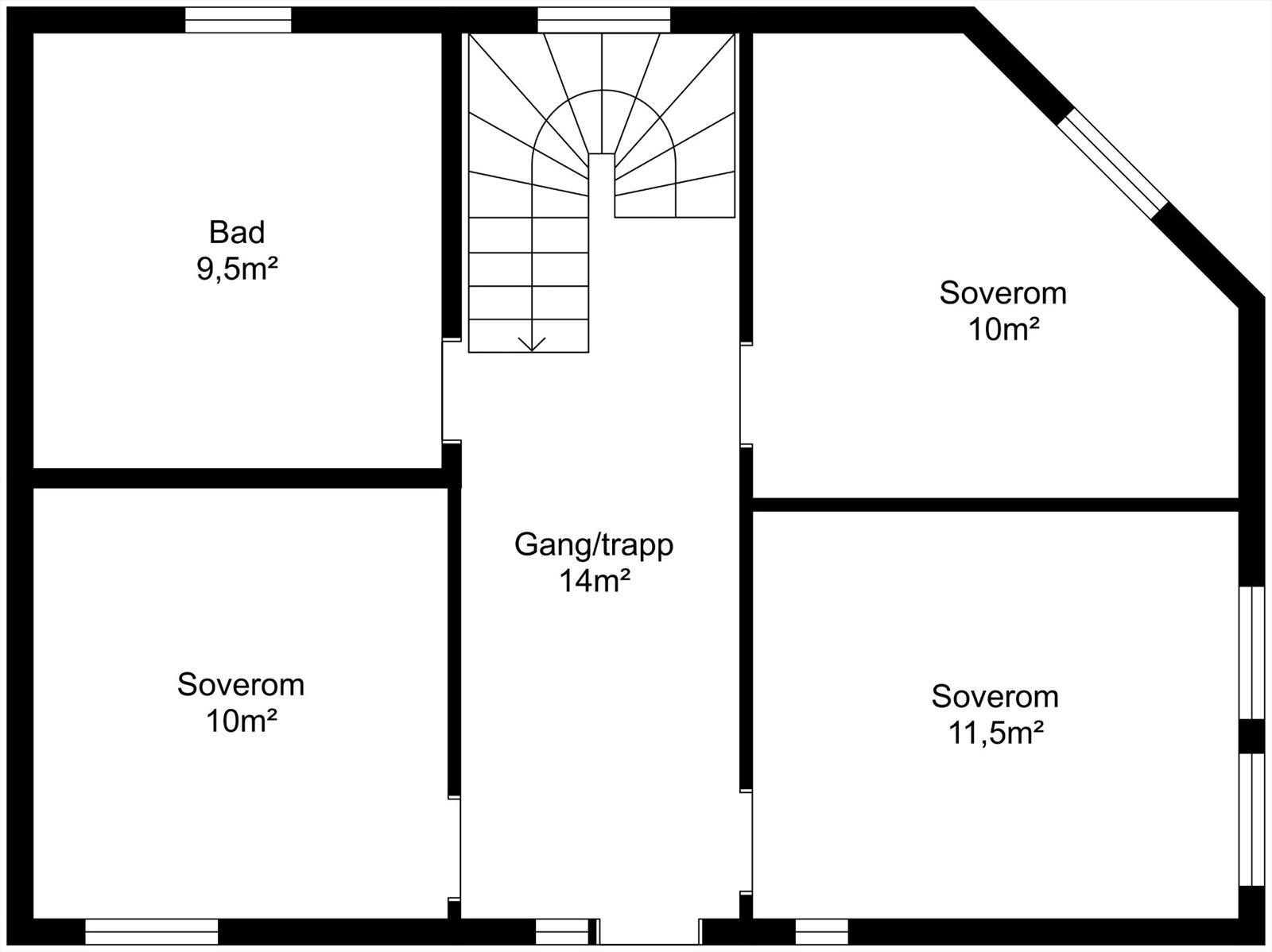 Planskisse 1. etasje. Galleribilde