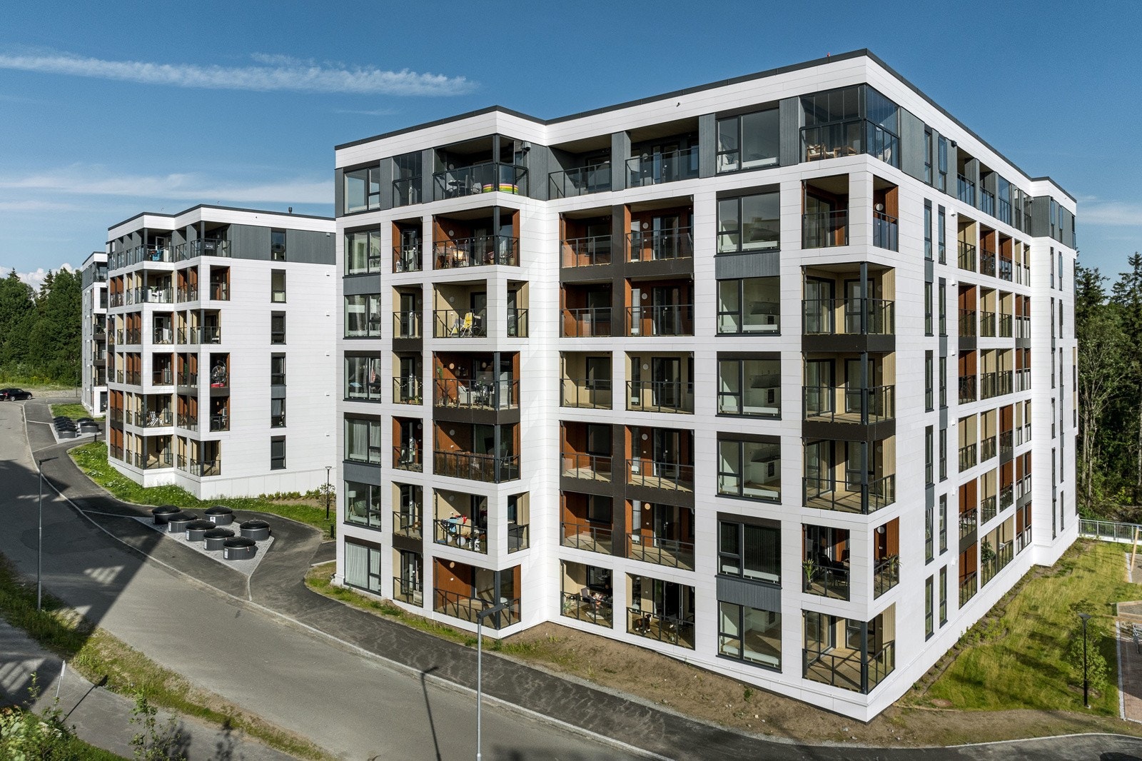 Bygg L består av 76 boligenheter, nyoppført i 2025 Galleribilde