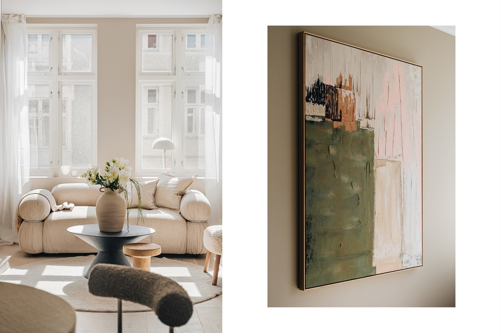De store vindusflatene slipper inn rikelig med naturlig lys og bidrar til en lys, luftig og innbydende atmosfære. Galleribilde
