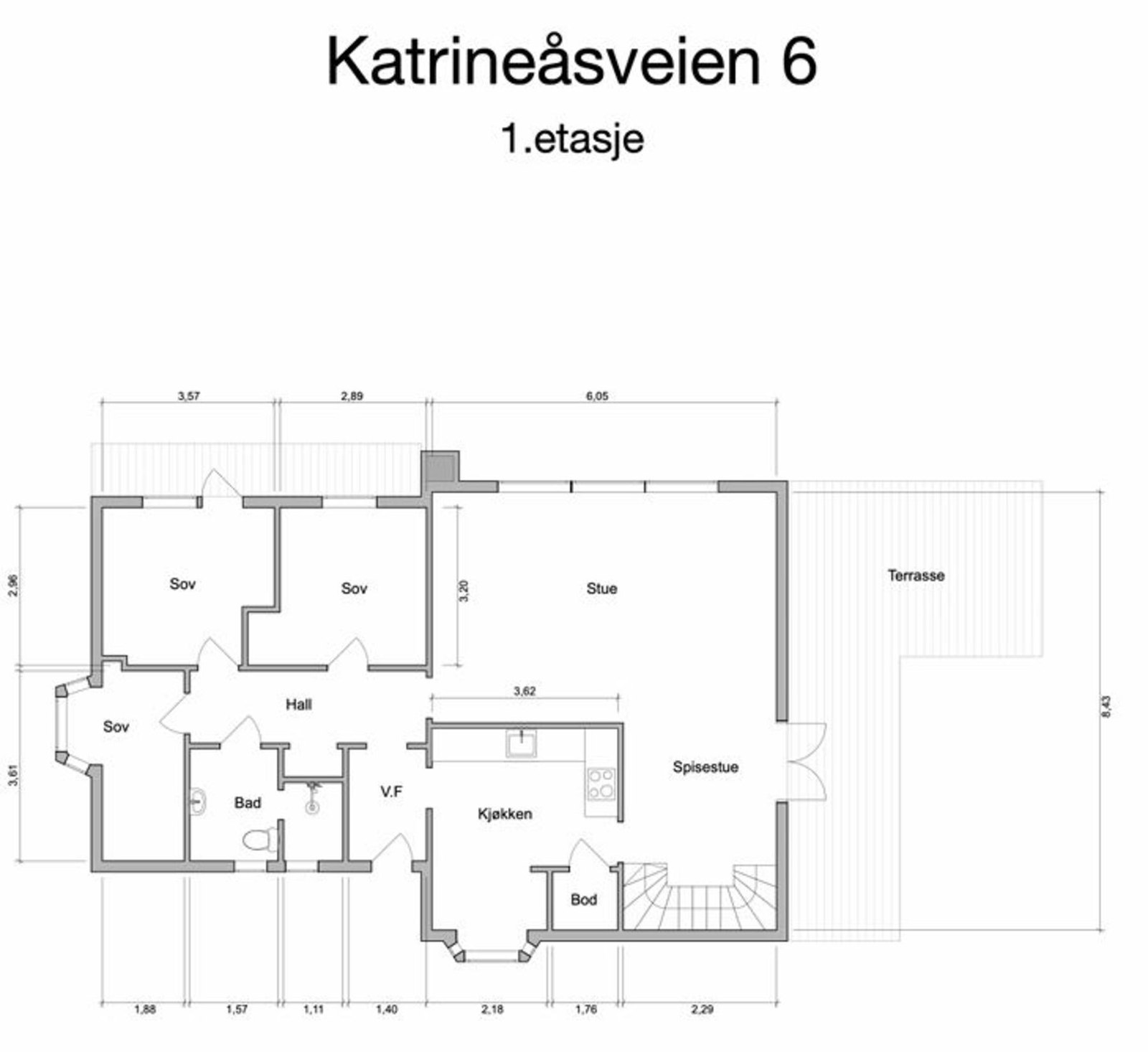 Planillustrasjon over hovedetasjen. Galleribilde