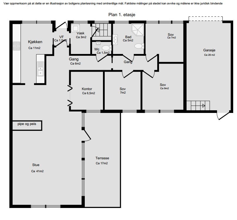 Planskisse 1.etg. Galleribilde